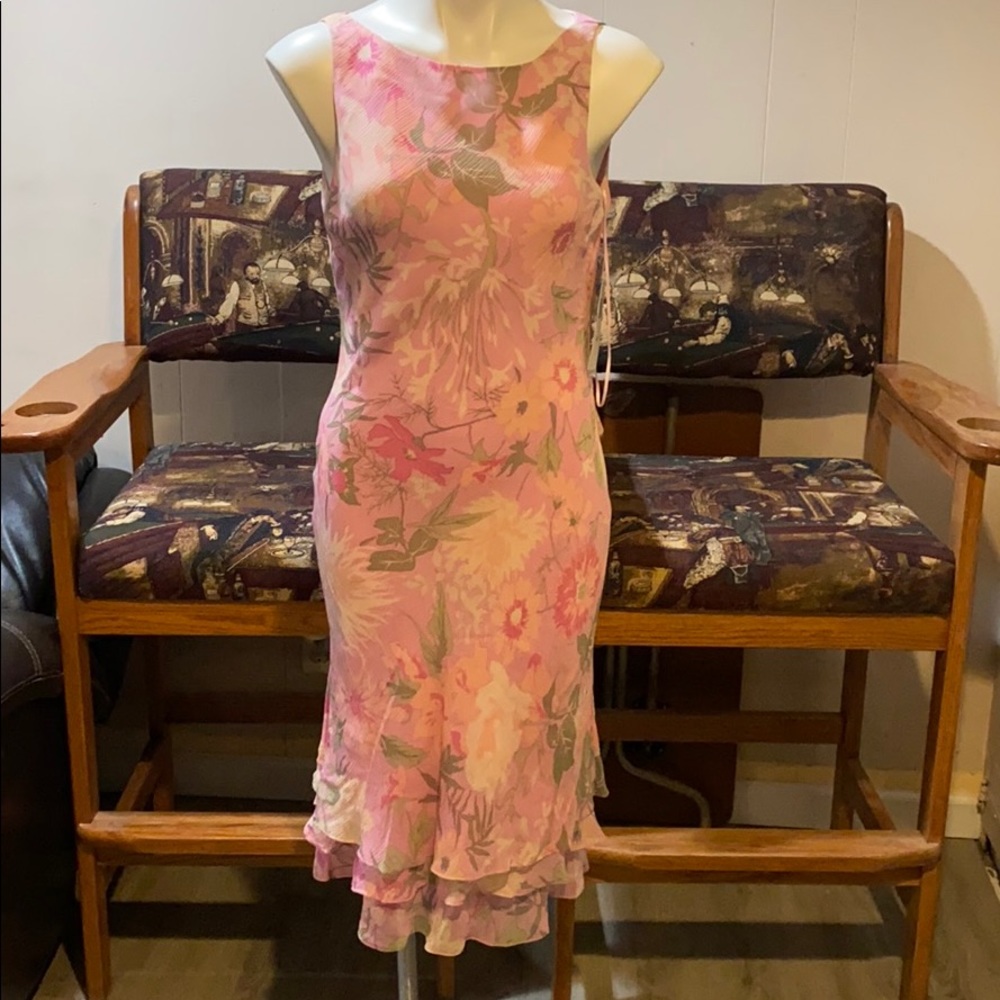 Lauren Ralph Lauren dress 100% silk soft pink 10